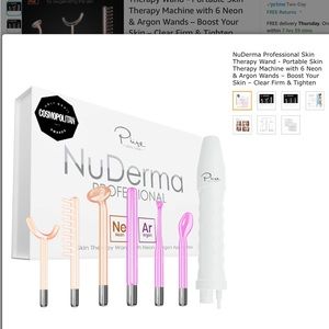 NIB NuDerma Professional Skin Therapy Wand - Portable Skin Therapy Machine
